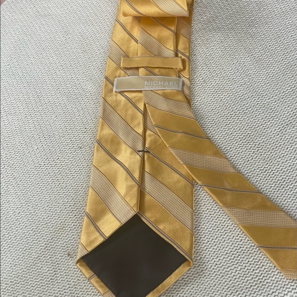 Mens Michael Kors gold checkered tie